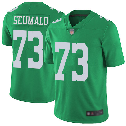 Men Philadelphia Eagles #73 Isaac Seumalo Limited Green Rush Vapor Untouchable NFL Jersey Football